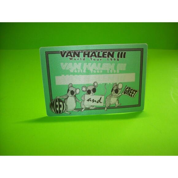 Eddie Van Halen III World Tour Backstage Concert Pass Original 1998 Meet & Greet - Picture 6 of 6